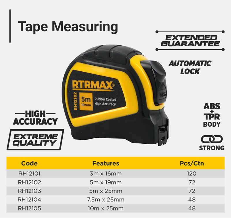 7.5M*25MM /25' * 1'' TAPE MEASURE IMPERIAL & METRIC