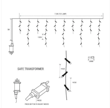 720LED Brilliant Ice White Icicle Lights