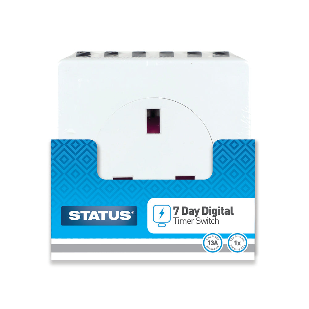 7 Day Timer Switch - "Digital Timer" - White - 1 pk - Shrink Wrapped - in Colour CDU