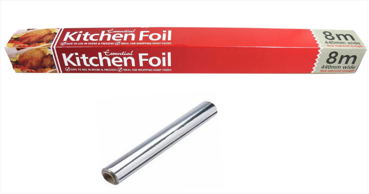 8M Kitchen Foil Oven Freezer Safe Improved Strength 450mm Wide