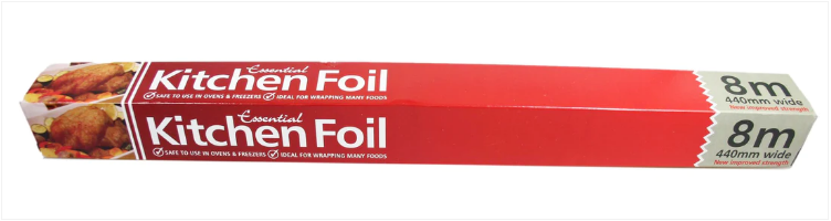 8M Kitchen Foil Oven Freezer Safe Improved Strength 450mm Wide