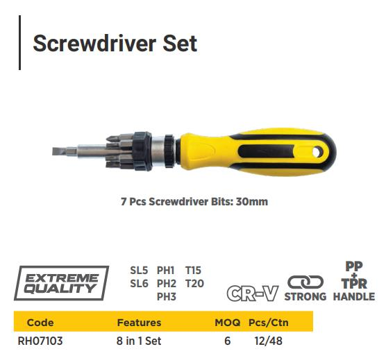 8 PCS RATCHET SCREWDIVER SET