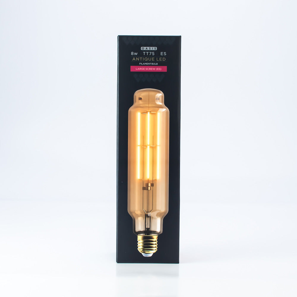 8w = 800 lumens - Crystalite - Antique - TT75 - ES - Amber - LED Filament - 1 pk box