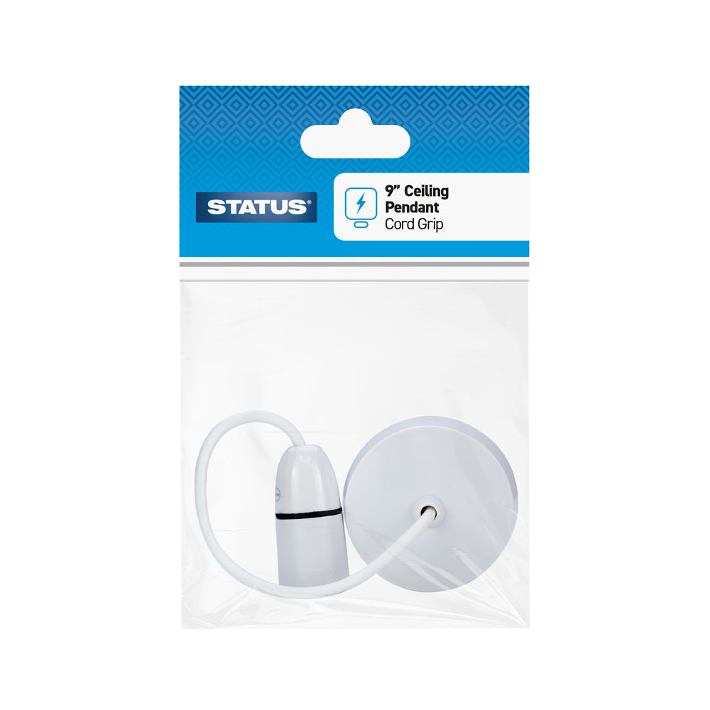 9" Ceiling Pendant - White - 1 pk - in Poly Bag / Header Card