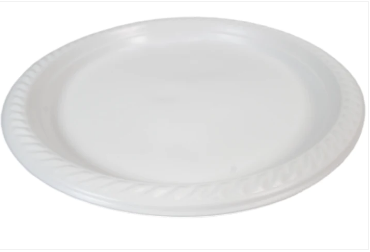 9" Disposable White Plastic Plate Pack of 100