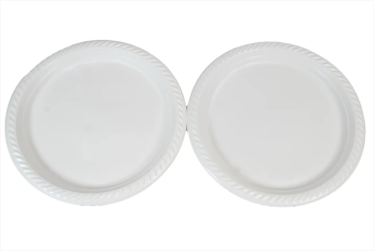 9" Disposable White Plastic Plate Pack of 100