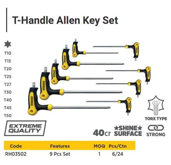 9 PCS T TYPE ALLEN KEY TORX
