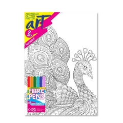 A4 Advanced Glitter Poster Art Asst 1, 2pk