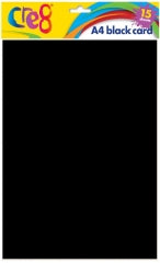 A4 Black Card, 15 sheets