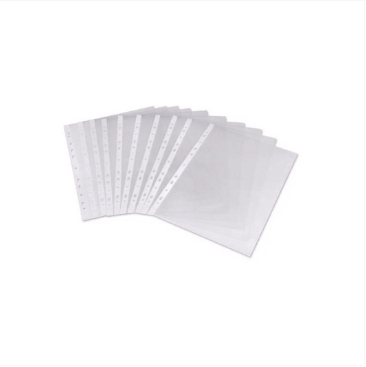 A4 Clear Plastic Punched Pockets Folders Filing Wallets Sleeves Pack of 20