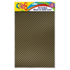 A4 Foiled Black & Gold Card, 5 sheets