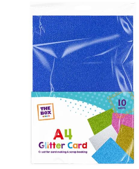 A4 Glitter Card - 10 Pack