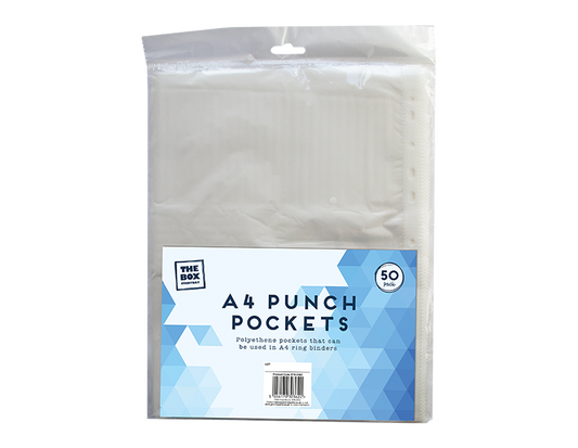 A4 Punch Pockets - 50 Pack