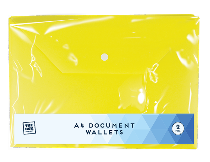 A4 Document Wallets - 2 Pack