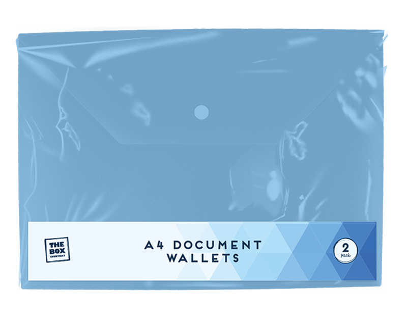A4 Document Wallets - 2 Pack