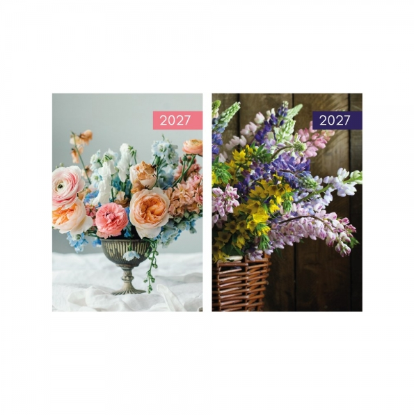 A5 WTV Patterned Diary - Flowers in CDU