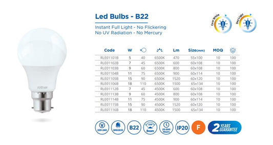 A60 LED BULB, 10W,220-240V