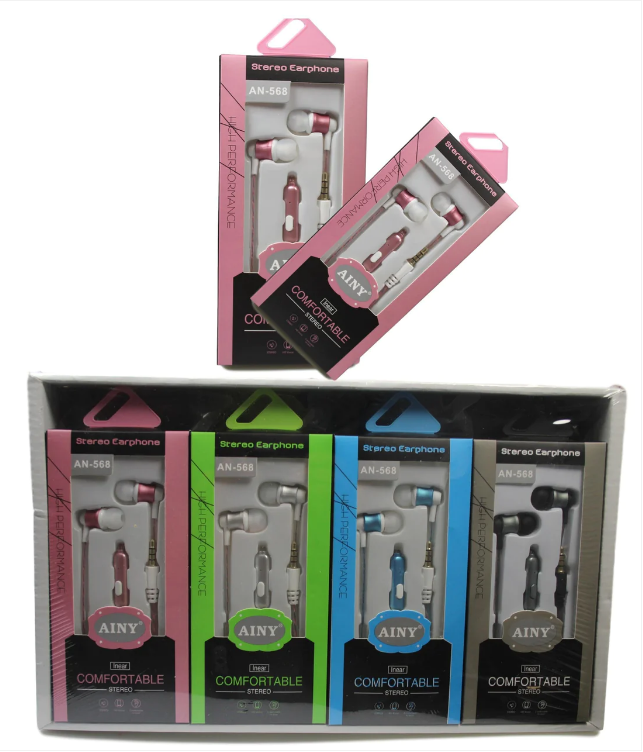 AINY Stereo Earphone Headset In Ear Comfortable HD AN-568 4 Colours