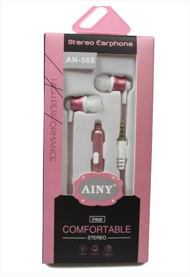 AINY Stereo Earphone Headset In Ear Comfortable HD AN-568 4 Colours