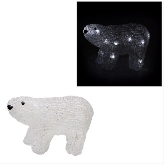 Acrylic 20 LED Christmas Decor Polar Bear Figure Indoor Light Lamp