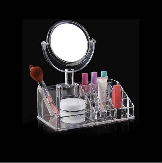 Acrylic Cosmetic Organiser With Mirror Home Beauty