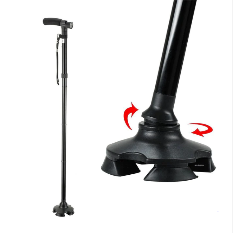 Adjustable Walking Stick 360 Turn Walking Cane Battery Operated