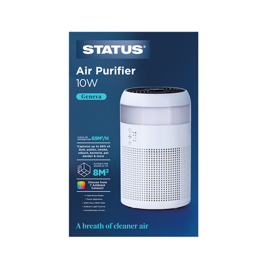 Air Purifier - Geneva - White - CADR 65m3h - 1pk in Glossy Retail Box - 2pk per brown outer box
