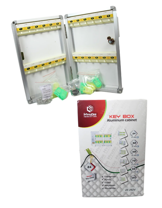 Aluminium Cabinet Key Box 24 Pack Key Set Ideal For Hotels Offices Home 220mm x 55mm x 325mm