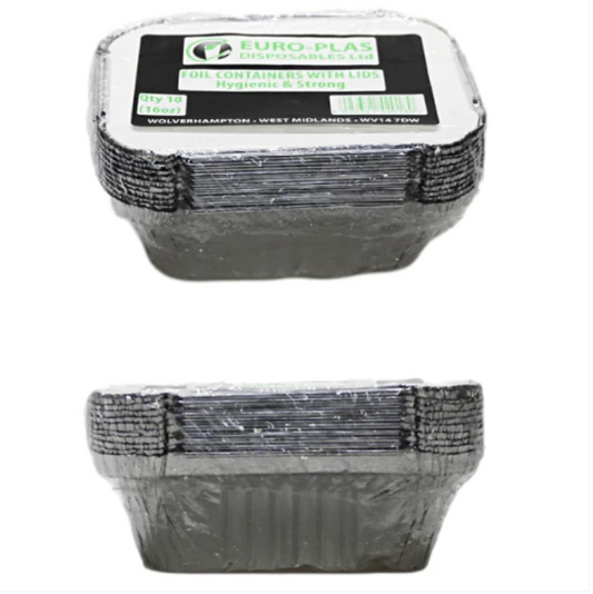 Aluminium Foil Containers with Lids 16oz Pack of 10