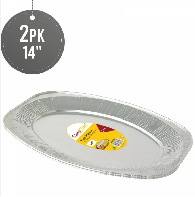 Aluminium Oval Foil Platter 14" 2 Pack