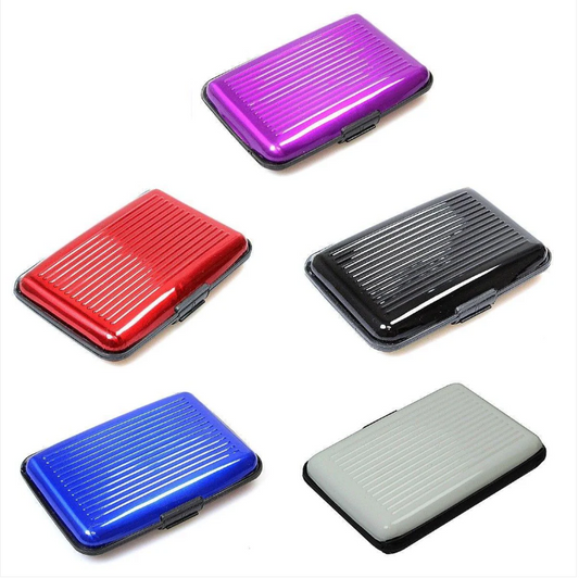 Aluminium Plastic Wallet Card Pack Holder Assorted Colours