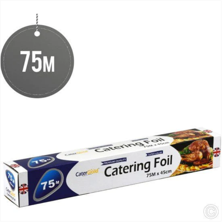 Aluminium Premium Quality Catering Foil 75m x 45cm Home Kitchen