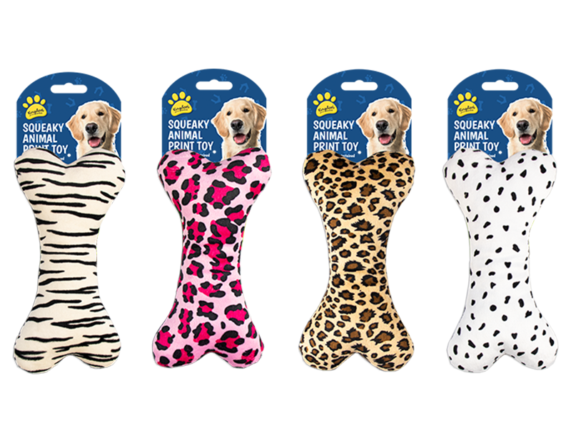Animal Print Squeaky Dog Toy