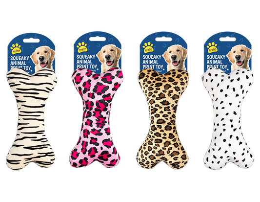Animal Print Squeaky Dog Toy