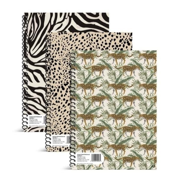Animal Spiral Notebook 20 x 28cm School Assorted Designs