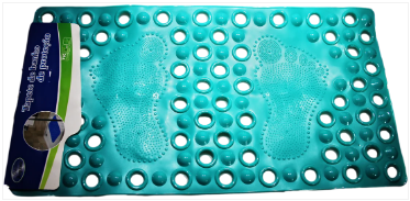 Anti-Slip Bathroom Shower Bath Mat with Feet Design 33 x 63 cm Assorted Colours
