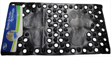 Anti-Slip Bathroom Shower Bath Mat with Feet Design 33 x 63 cm Assorted Colours