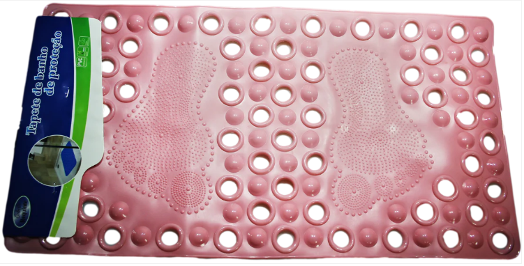 Anti-Slip Bathroom Shower Bath Mat with Feet Design 33 x 63 cm Assorted Colours