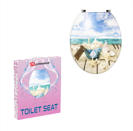 Aquatic Toilet Seat Seashells Design Sitting Toilet Seat (W) 36mm x (L) 43cm