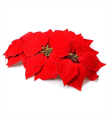 Artificial Fake Plastic Christmas Red Poinsettia Flowers