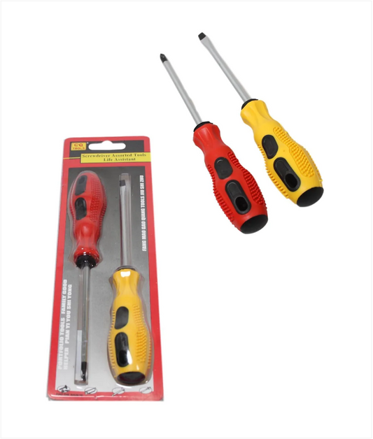 Assorted 2 Type Screwdriver Set Slotted and Cross Slot Screwdriver Set 20cm