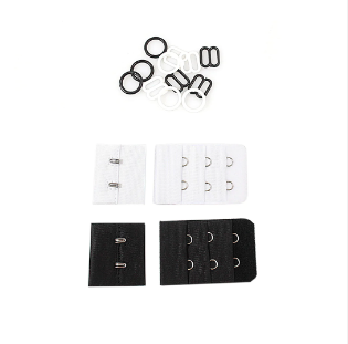 Assorted Bra Buckle Elastic Buckle Set Black And White