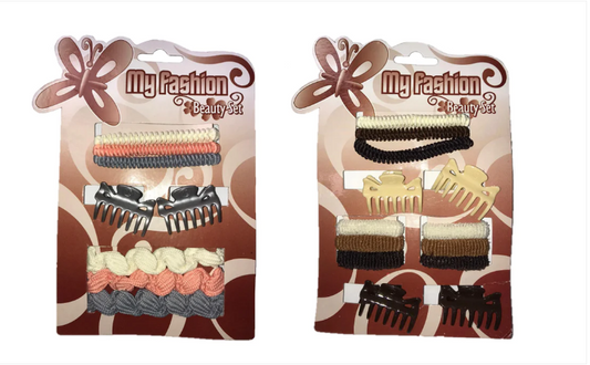 Assorted Brown Hair Accessories Ties Clips Assorted Designs and Colours