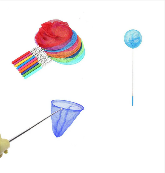 Assorted Colour Adjustable Fish Nets Children Fun Outdoors Stainless Steel Handle