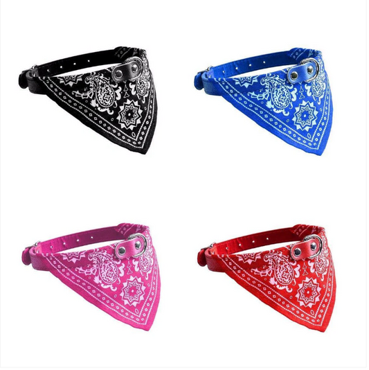 Assorted Colour Bandana Style Dog Collar Leash 42cm Pets