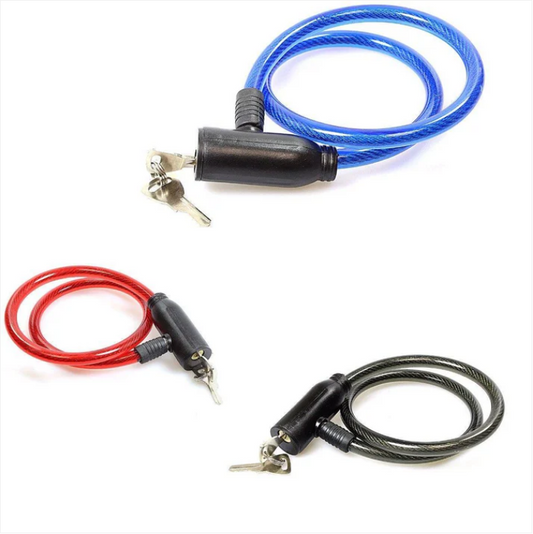 Assorted Colour Bicycle Lock With Keys Outdoors