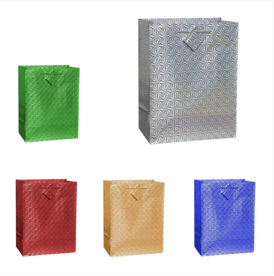 Assorted Colour Holographic Party Birthday Christmas Gift Bags 34 x 26 x 8cm