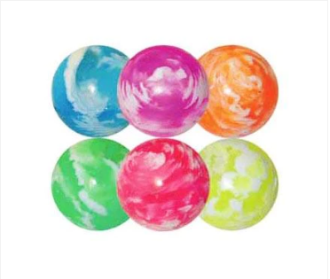 Assorted Colour Polymer Bouncy Balls Jet ball Indoor Outdoor 6 Pack Balls 2.5cm