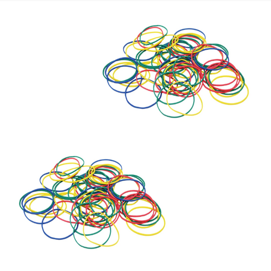 Assorted Colour Slim Rubber Bands Ideal for School Home Arts and Crafts 200 Pack