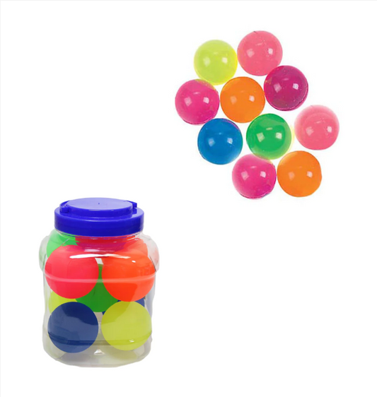 Assorted Colours Big Bouncy Balls Neon Kids Fun Play Jet Ball Jar